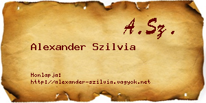 Alexander Szilvia névjegykártya