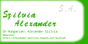 szilvia alexander business card